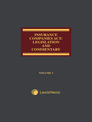 cover image of Insurance Companies Act - Legislation and Commentary